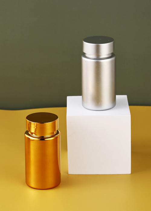100-150 г ПЭТ гальваника золотистого серебряного цвета капсульная бутылка бутылка для медицинских изделий