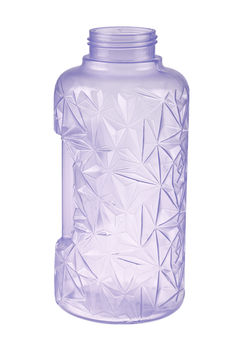бутылка с водой полигональной формы цвета 1Л ПП прозрачная с ручкой
