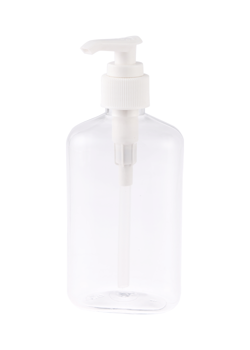 250 мл ПЭТ прозрачная овальная плоская гелевая бутылка с насосом для лосьона дезинфекция бутылка дезинфицирующего средства для рук
